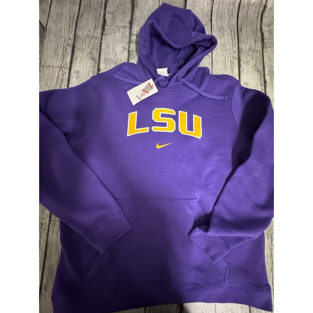 NWT Men’s Nike LSU Tigers Louisiana State Hoodie Purple XXL 2X Sweatshirt